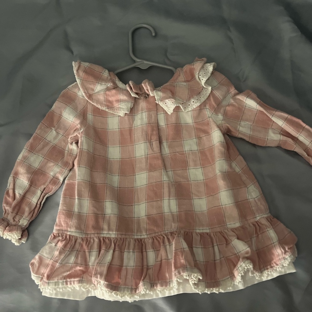 Shabby Chic Pink and White Plaid Kids Blouse